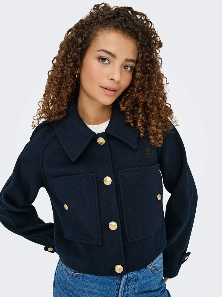 Onltrillion Boxy Jacket-Navy