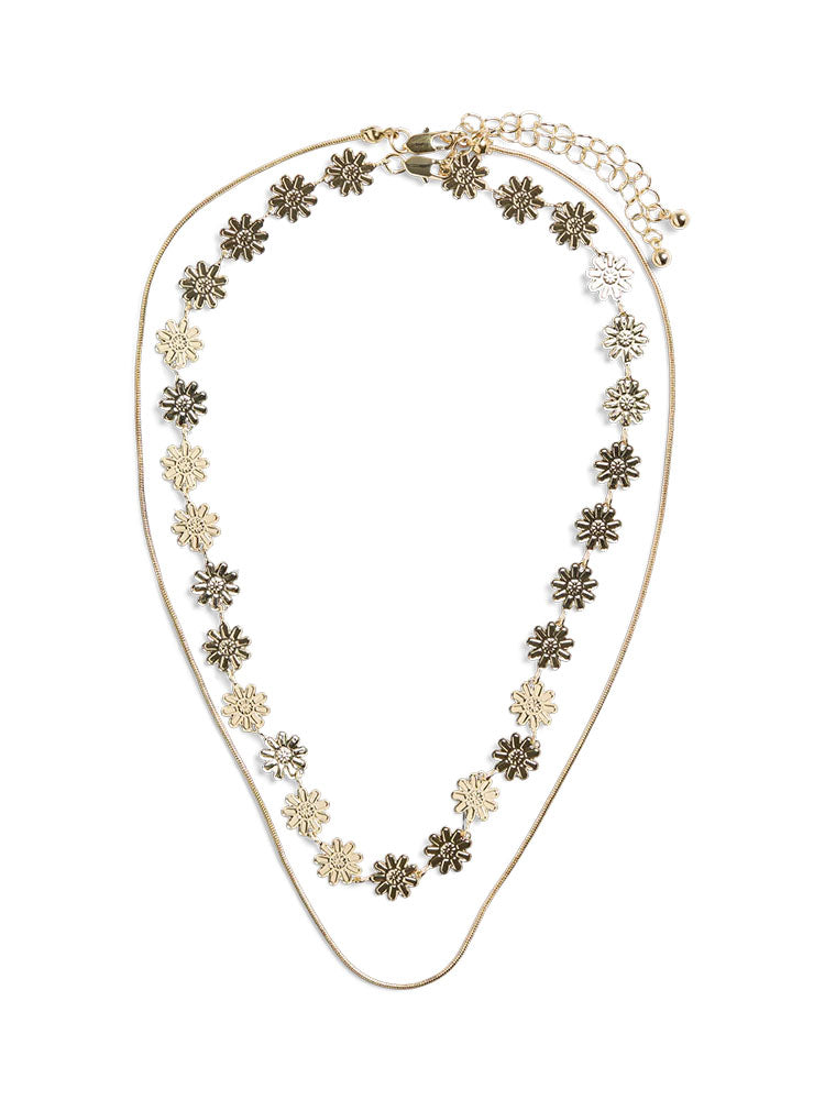Pcgessa Necklace- Gold Flowers