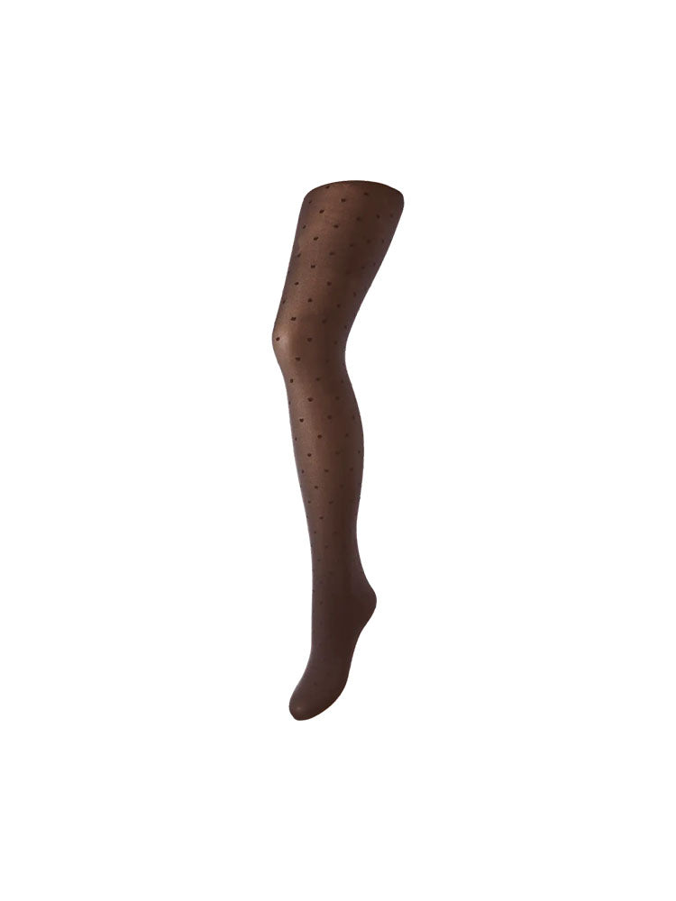 Pcnew Nikoline 20 Denier Dot Tights-Hot Fudge