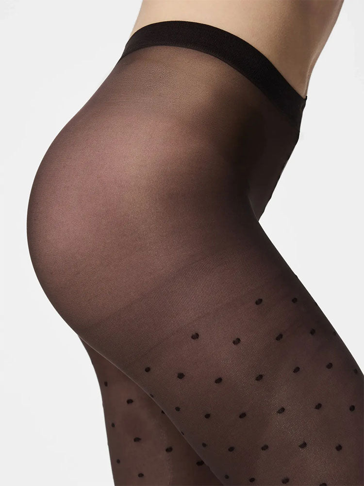 Pcnew Nikoline 20 Denier Dot Tights-Hot Fudge