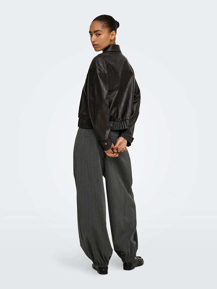 Onlmelle Faux Leather Jacket-Chocolate Torte