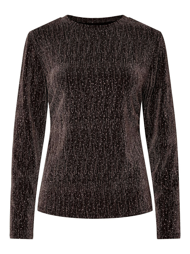 Pcmaeve Lurex Top-Hot Fudge