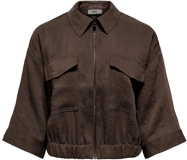 Jdyfinn 3/4 Sleeve Bomber Jacket-Coffee Bean