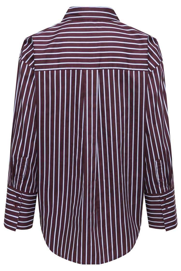 Jdyserena Shirt-Burgundy/Blue Stripe