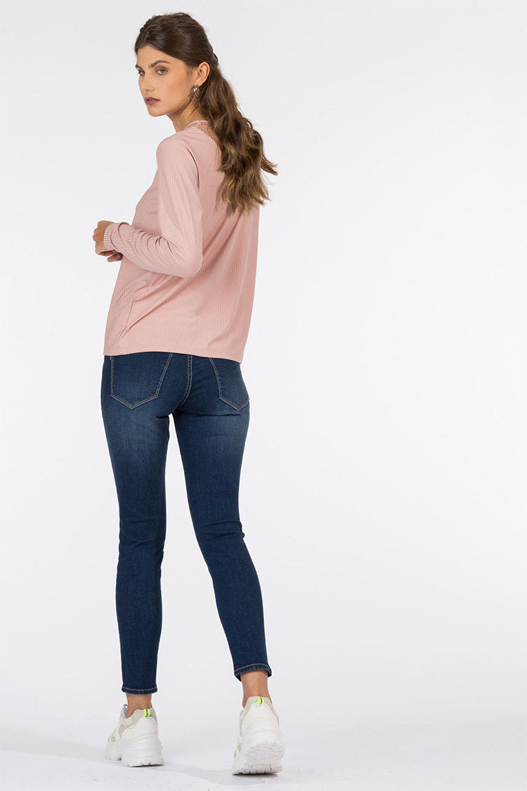 Jeans LAUREN_194-Dark Blue Denim Skinny Jeans
