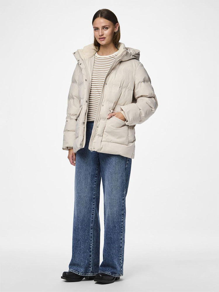 Pcnorma Puffer Jacket-Cream