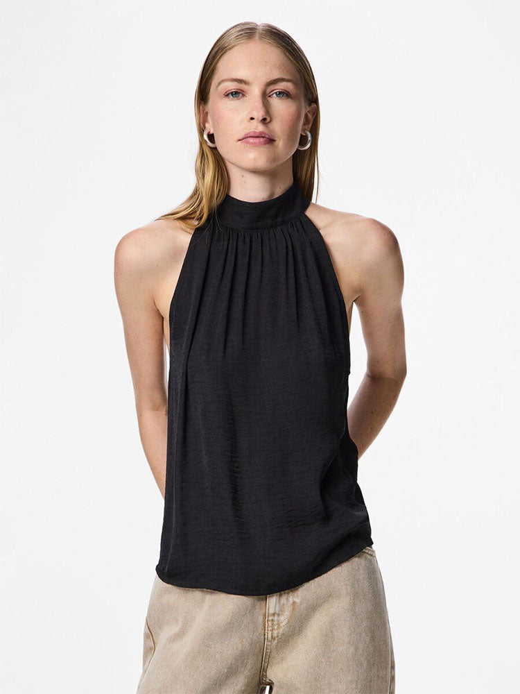 Pcmilda Black Halter Neck Top