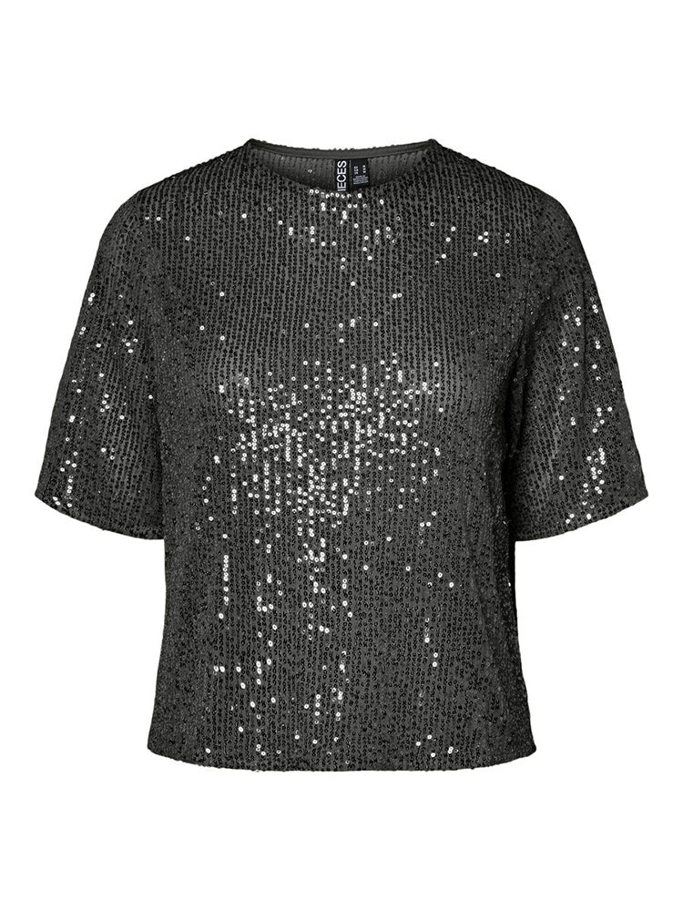 Pcjack Sequin Top-Black