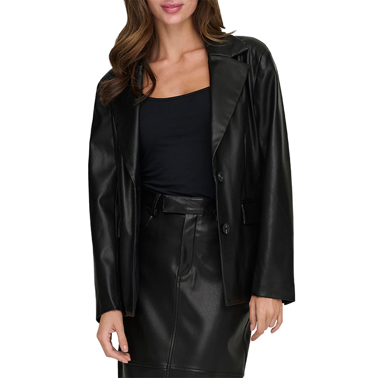 Onlverona Faux Leather Blazer- Black
