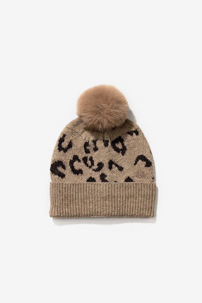 Giselle Leopard Print Beanie Hat