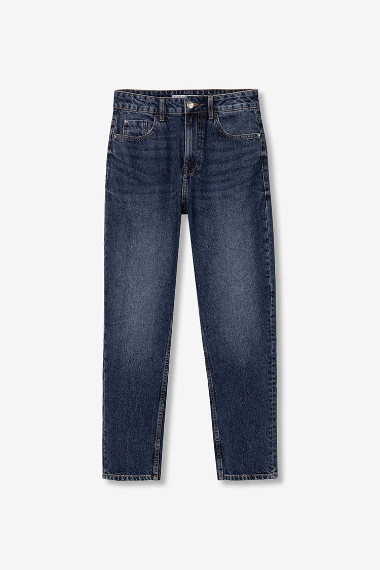 MOM_130- Dark Blue Denim Mom Jeans