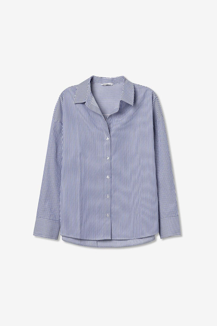 Nancy_2 Blue/White Stripe Shirt