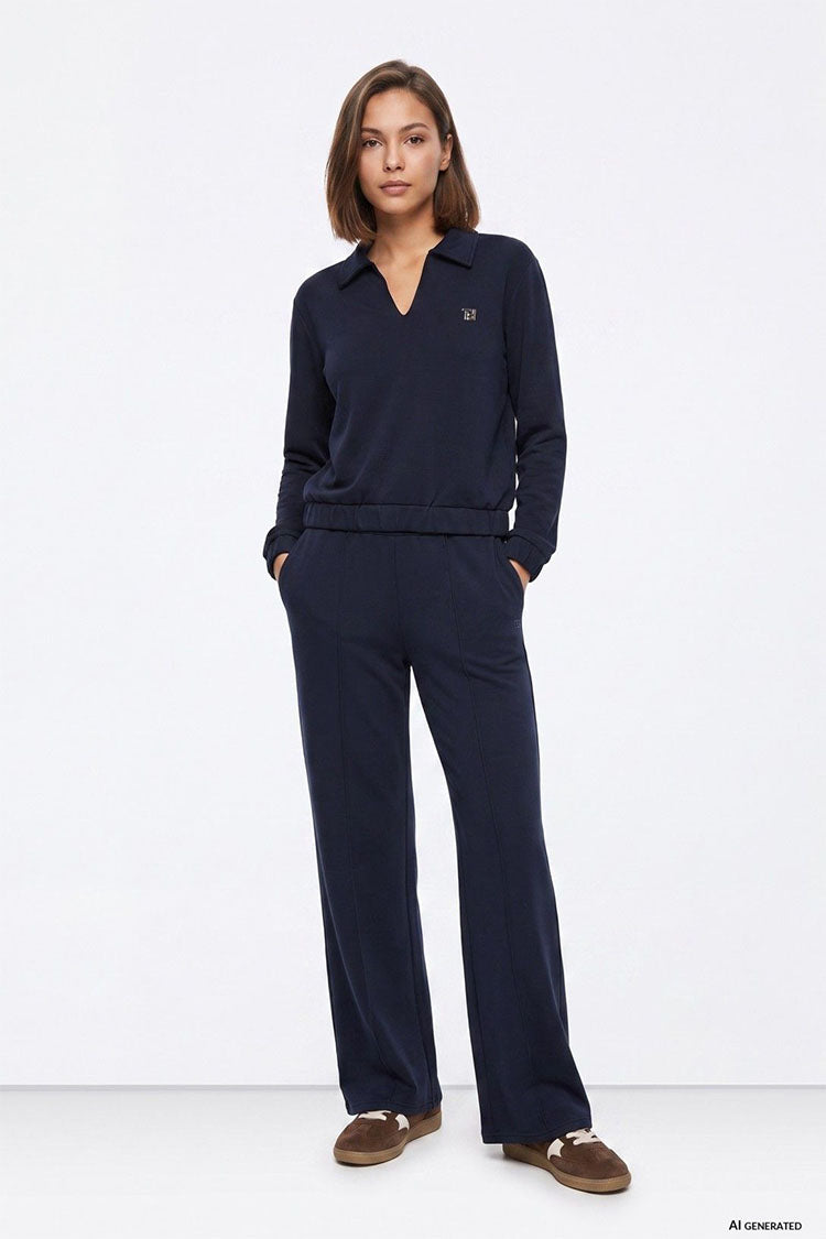 Valentina Navy Wide Leg Joggers