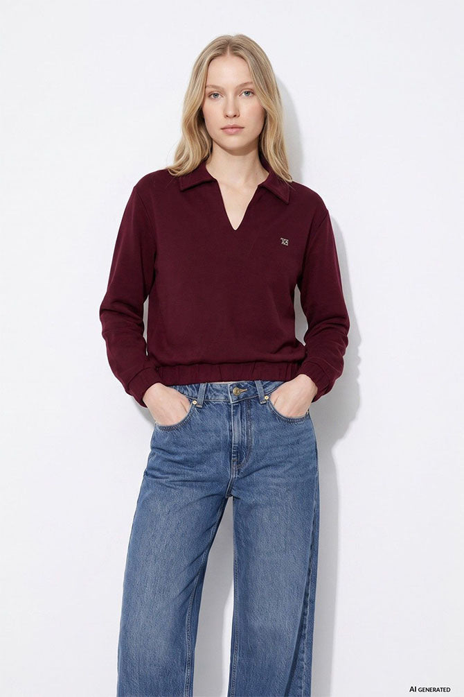 Valentina C Collar Sweatshirt-Fig