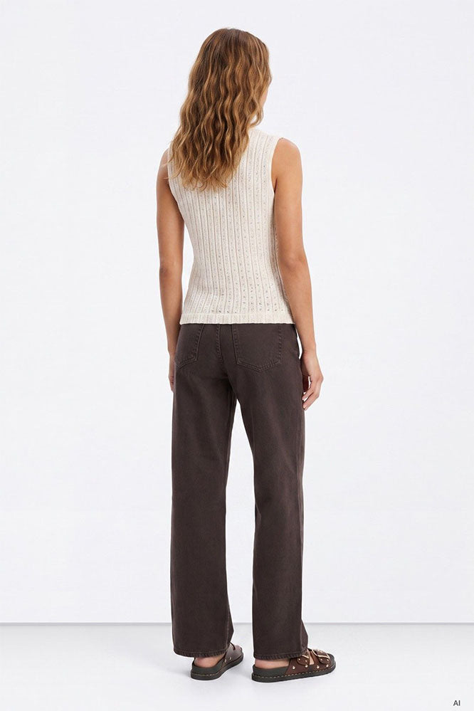 Celine_18 Wide Leg Jeans-Chocolate