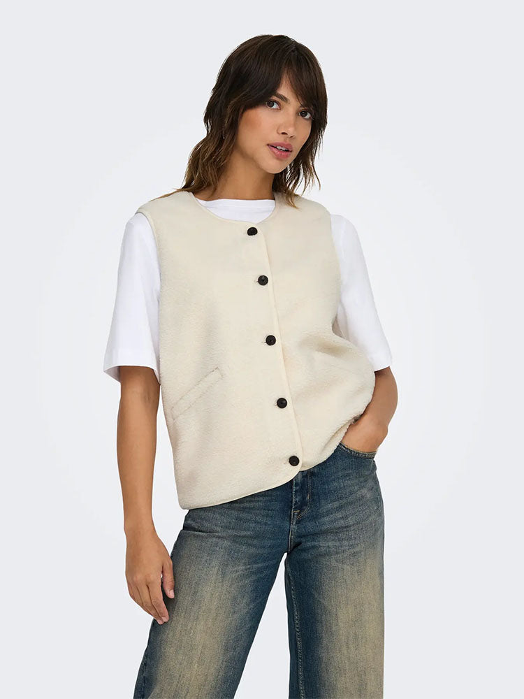 Onlteddy Vest-Cream