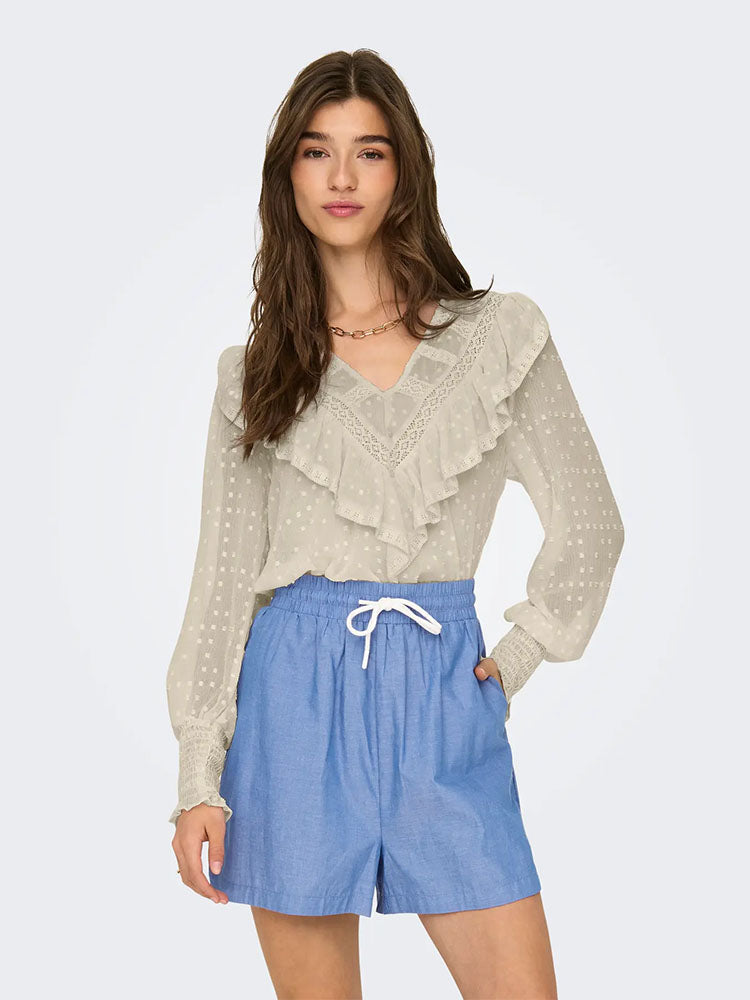 Onleleanor Long Sleeve Dobby Top
