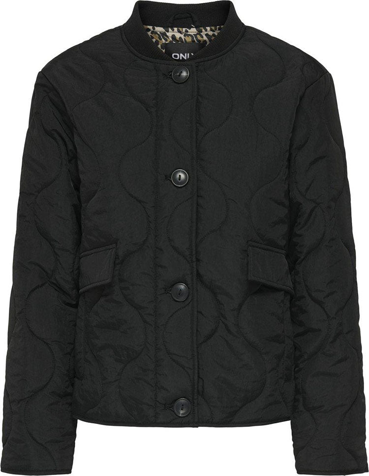 Onlsalsa Quilted Jacket-Black with Leopard