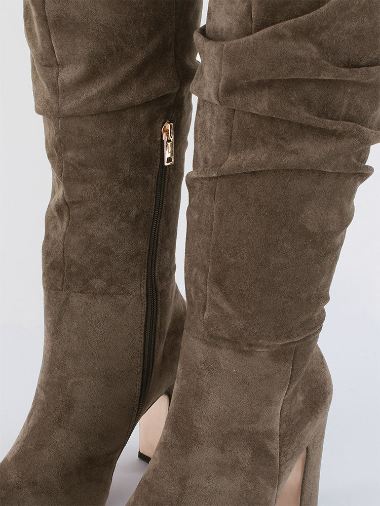 Famouse Friends Knee High Boots-Espresso