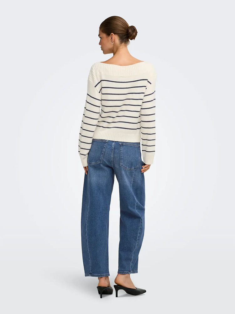 Onljessica High Waist Barrel Ankle Jeans-Medium Blue Denim