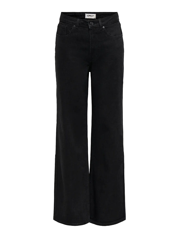 Onljuicy High Waist Wide Leg Black Denim Jeans