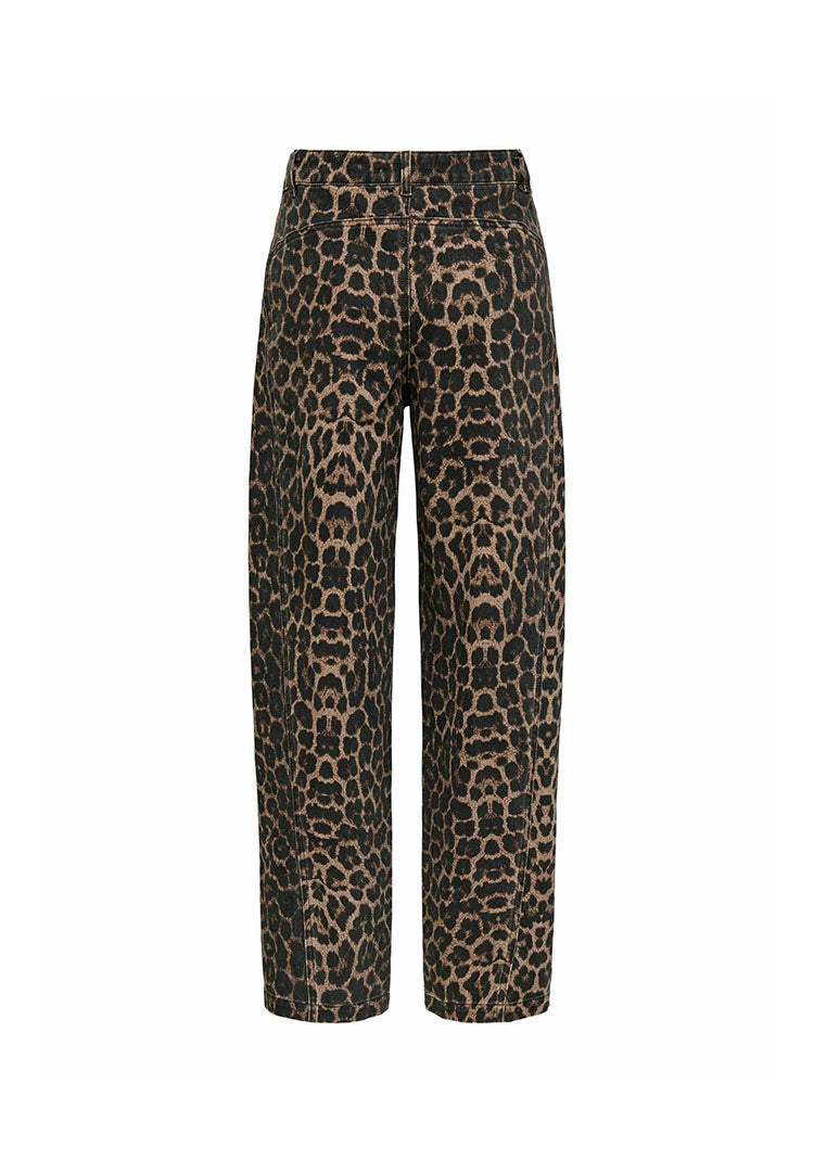 Jdybay High Waist Barrel Jeans-Leopard Print