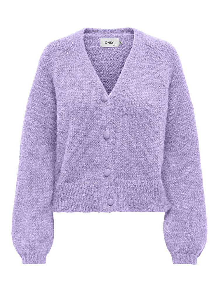 Onlalyssa Knit Cardigan-Lavender