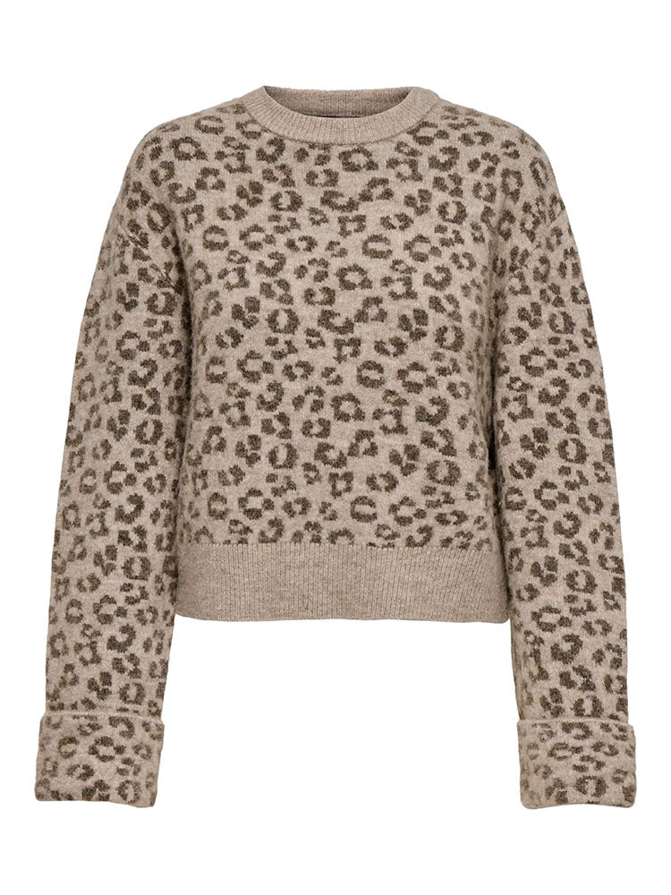 Onllina Leopard Print Knit Sweater