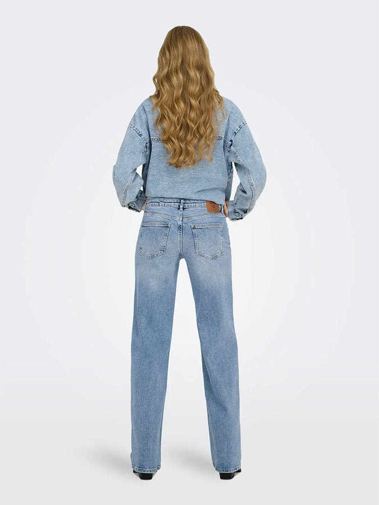 Onljuicy Low Waist Wide Leg Light Blue Denim Jeana
