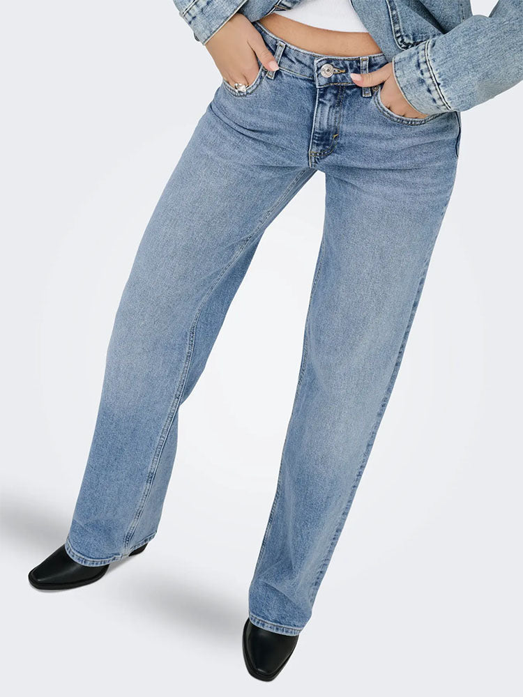 Onljuicy Low Waist Wide Leg Light Blue Denim Jeana