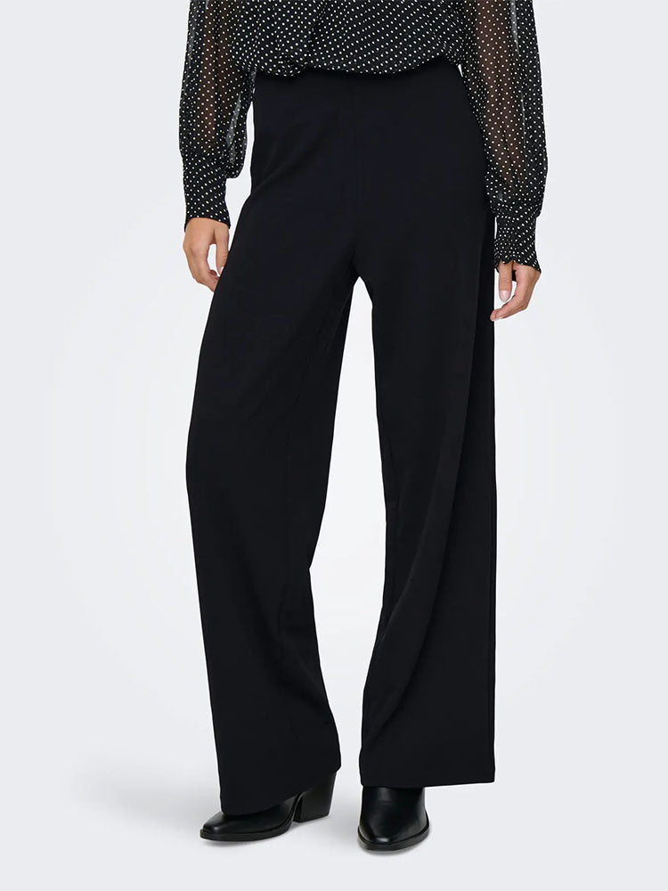 Onlbremin-Yo Mid Waist Wide Trousers-Black