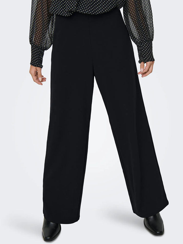 Onlbremin-Yo Mid Waist Wide Trousers-Black