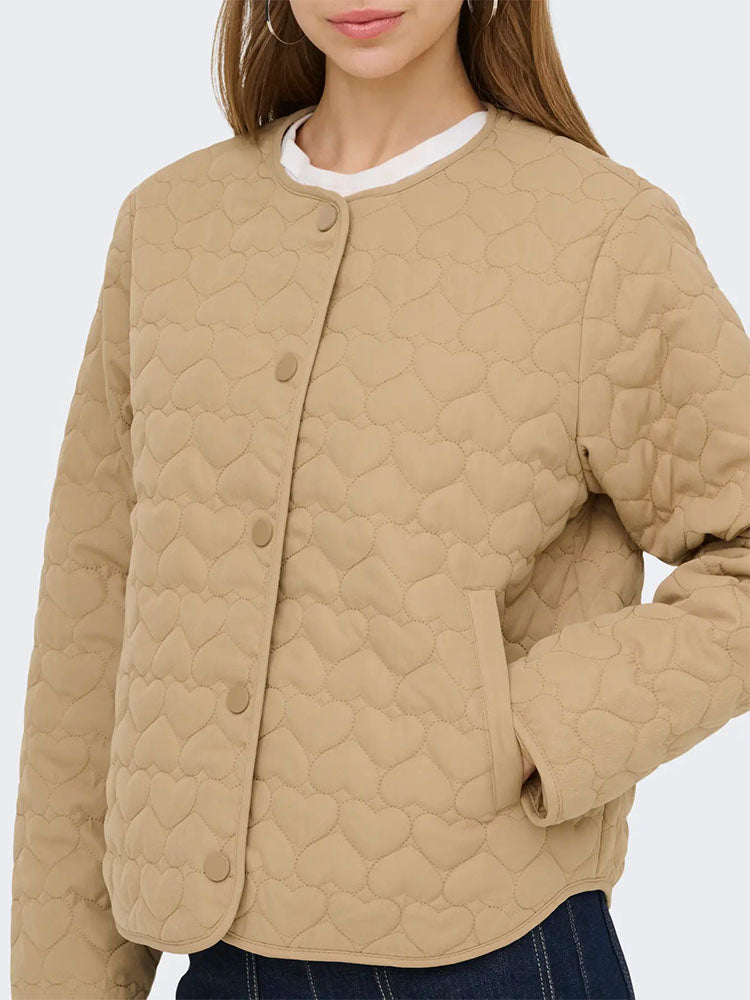 Onlheart Quilted Jacket-Tan