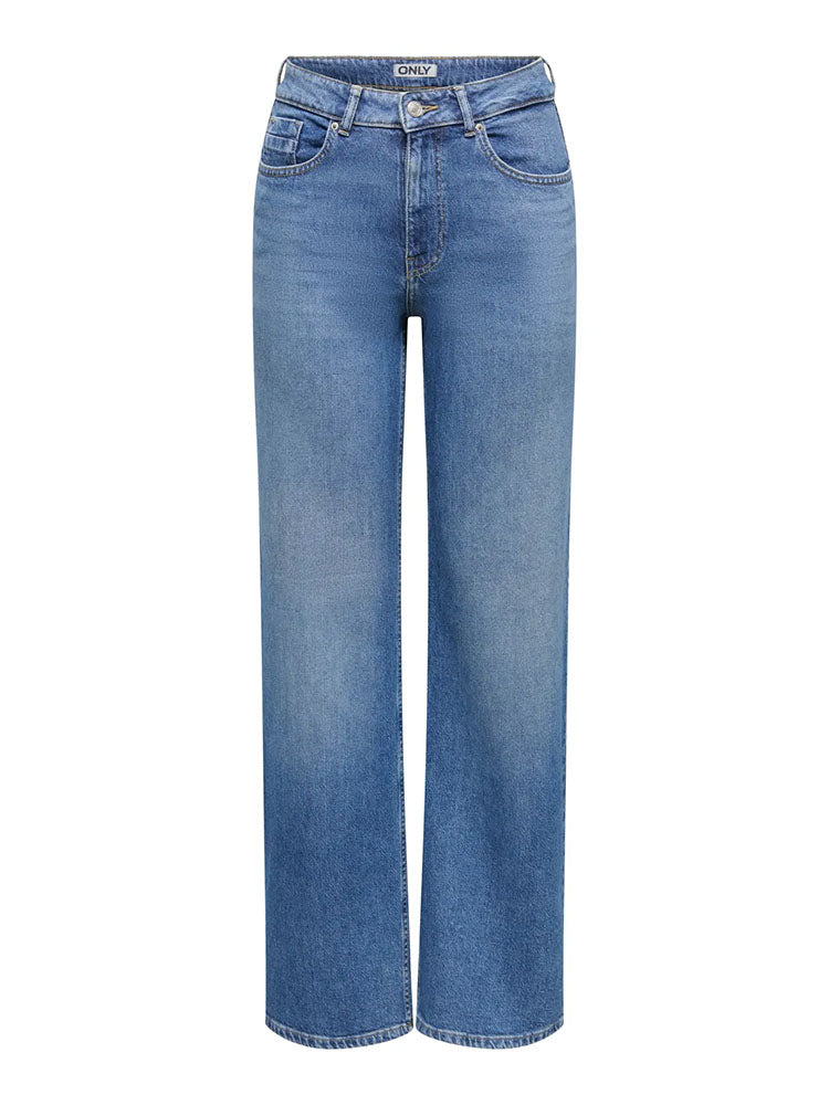 Onljuicy High Waist Wide Leg Jeans- Medium Blue Denim