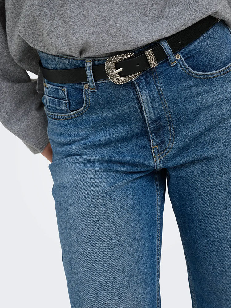 Onljuicy High Waist Wide Leg Jeans- Medium Blue Denim