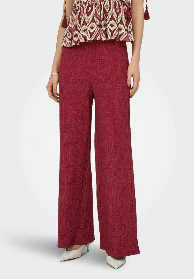 Onlerikka Wide Leg Trousers-Brick Red