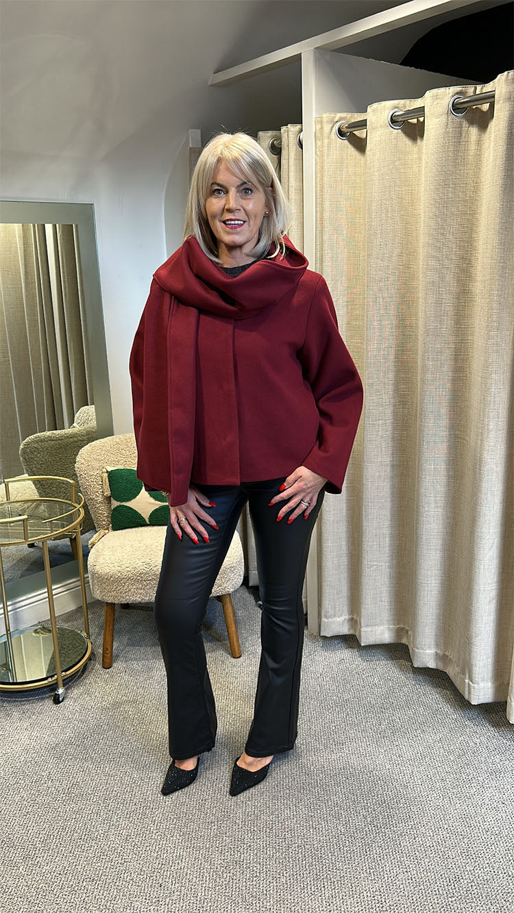 Onlelba Scarf Jacket-Burgundy
