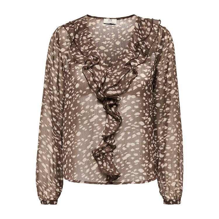Jdysandra Frill Top-Animal Print