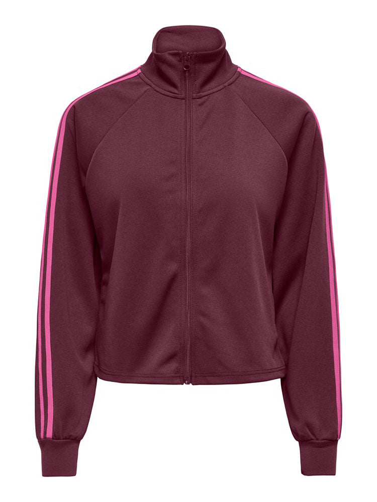 Onlcayla Zip Neck Sweater-Fig/Pink Stripe