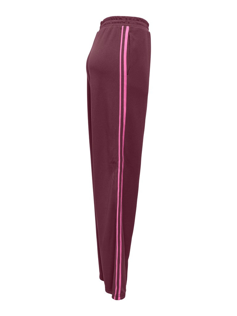 Onlcayla Wide Leg Tracksuit Pants-Fig/Pink Stripe