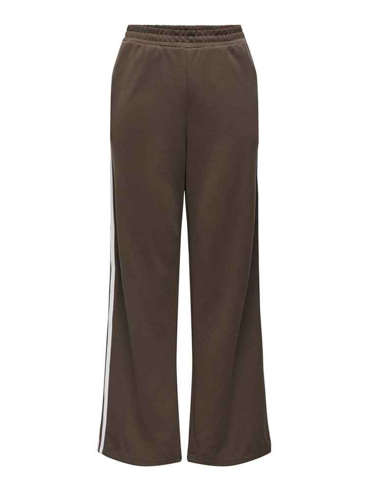 Onlcayla Wide Leg Tracksuit Pants-Coffee/Cream Stripes