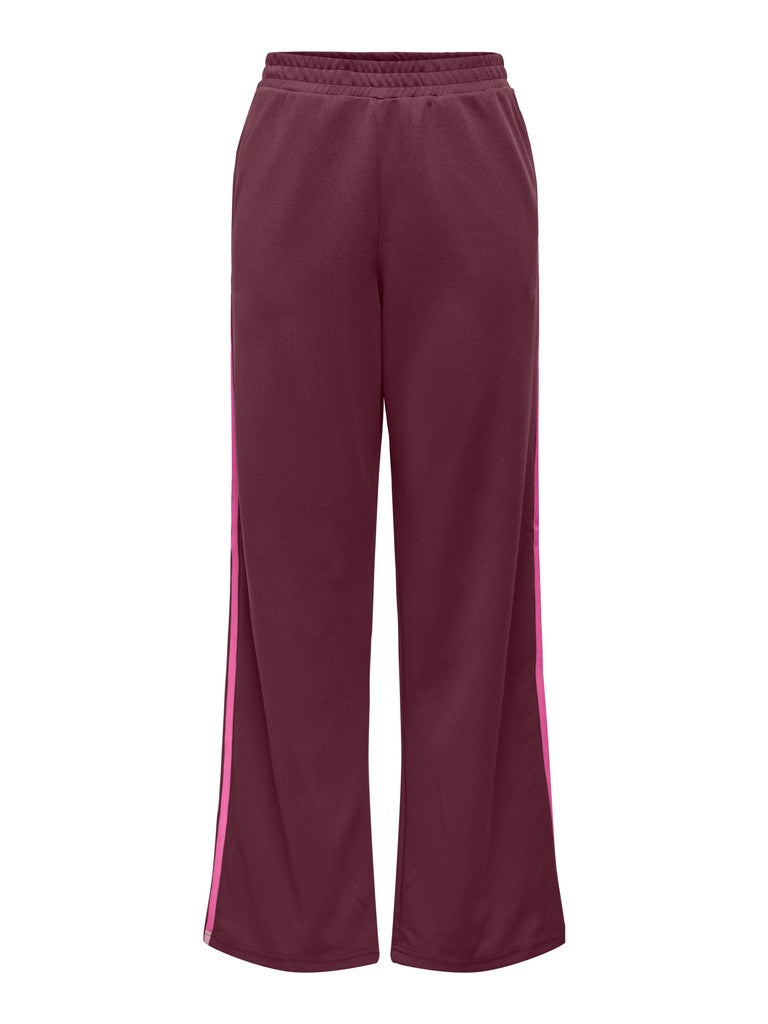 Onlcayla Wide Leg Tracksuit Pants-Fig/Pink Stripe