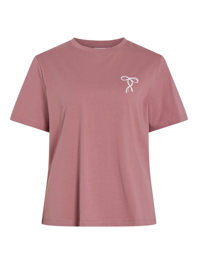 Visybil Bow T-Shirt-Rose with White Bow