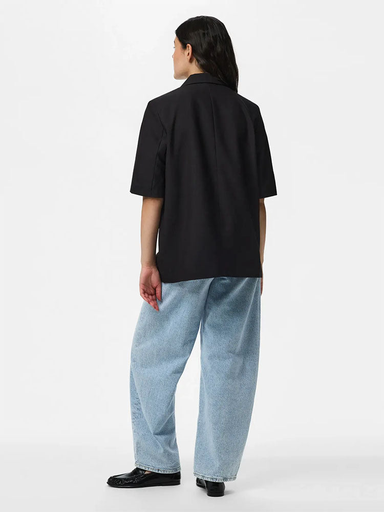 Pcbosella Short Sleeve Blazer-Black