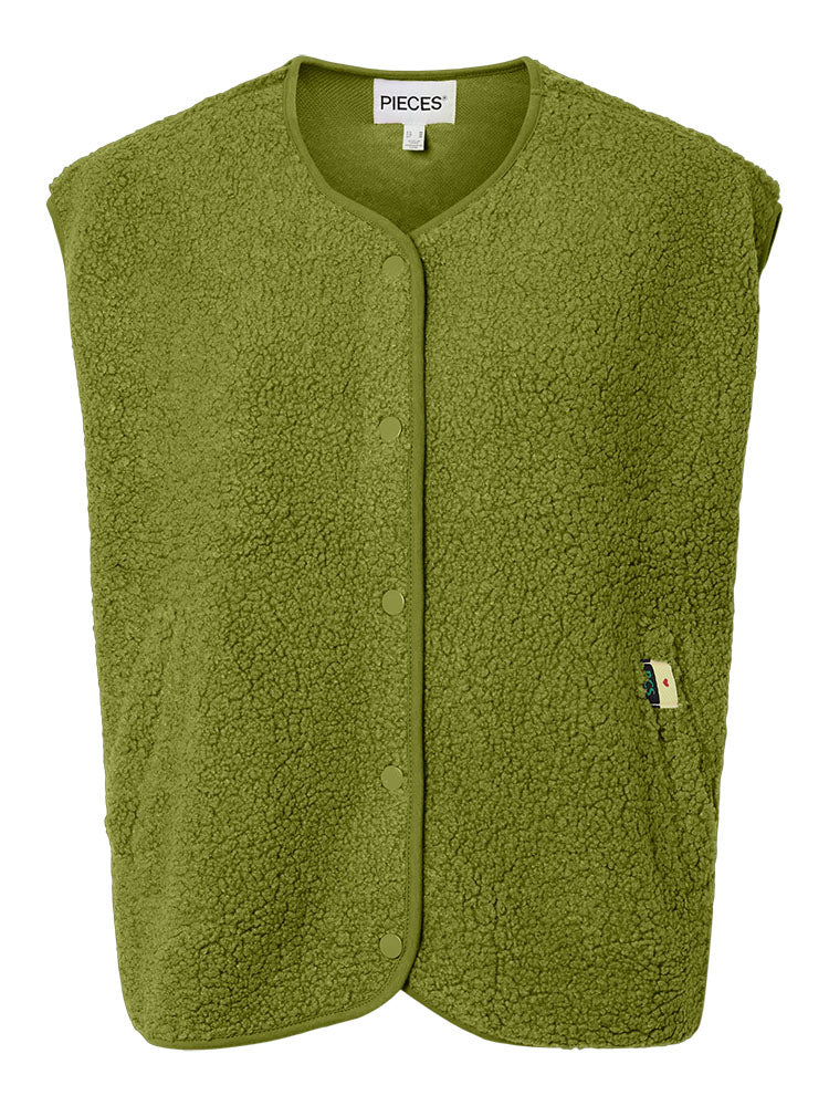 Pckatty Teddy Vest-Green