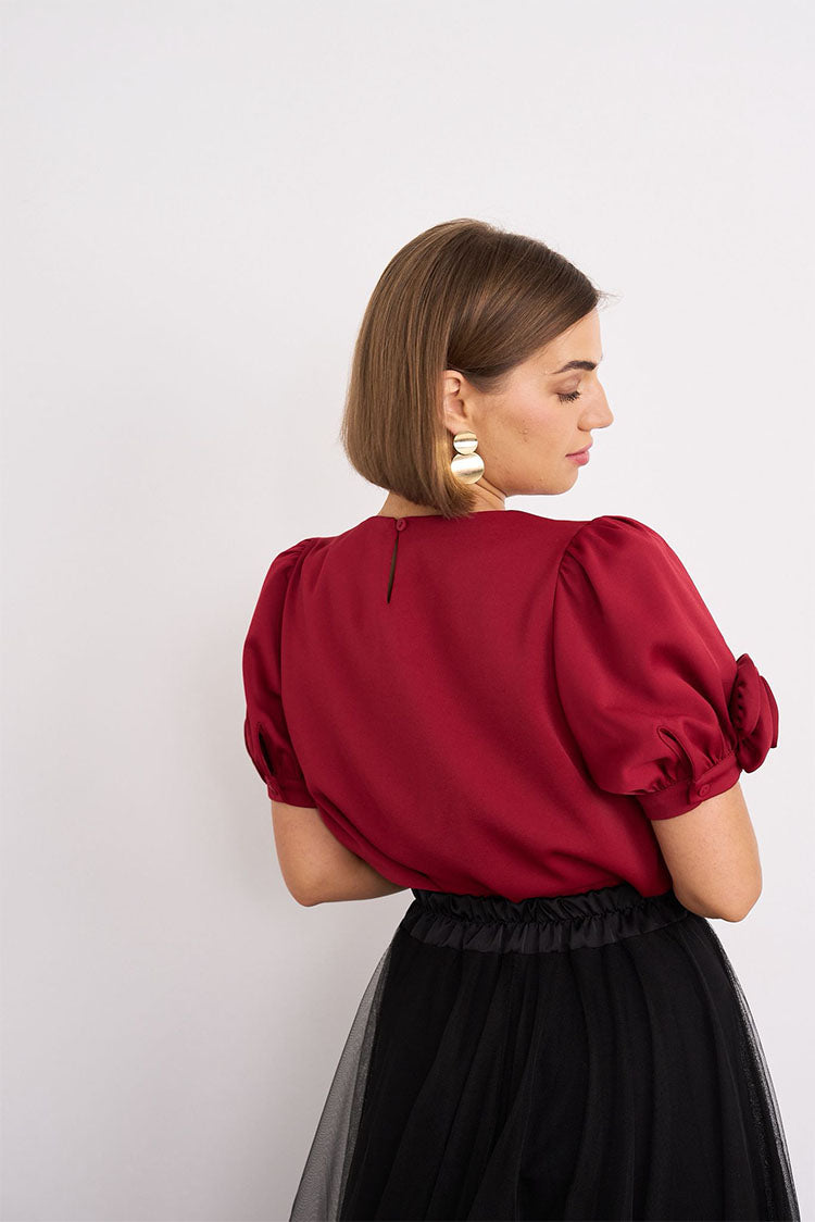 Flower Top-Burgundy