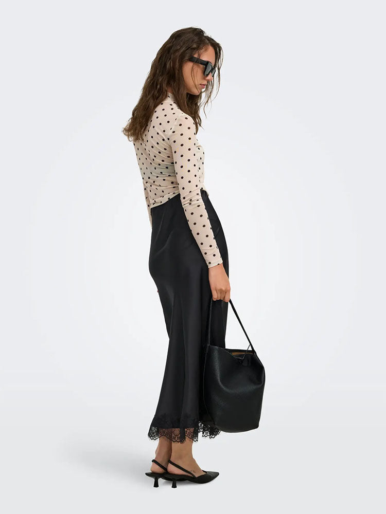 Onlmenus Long Lace Skirt-Black