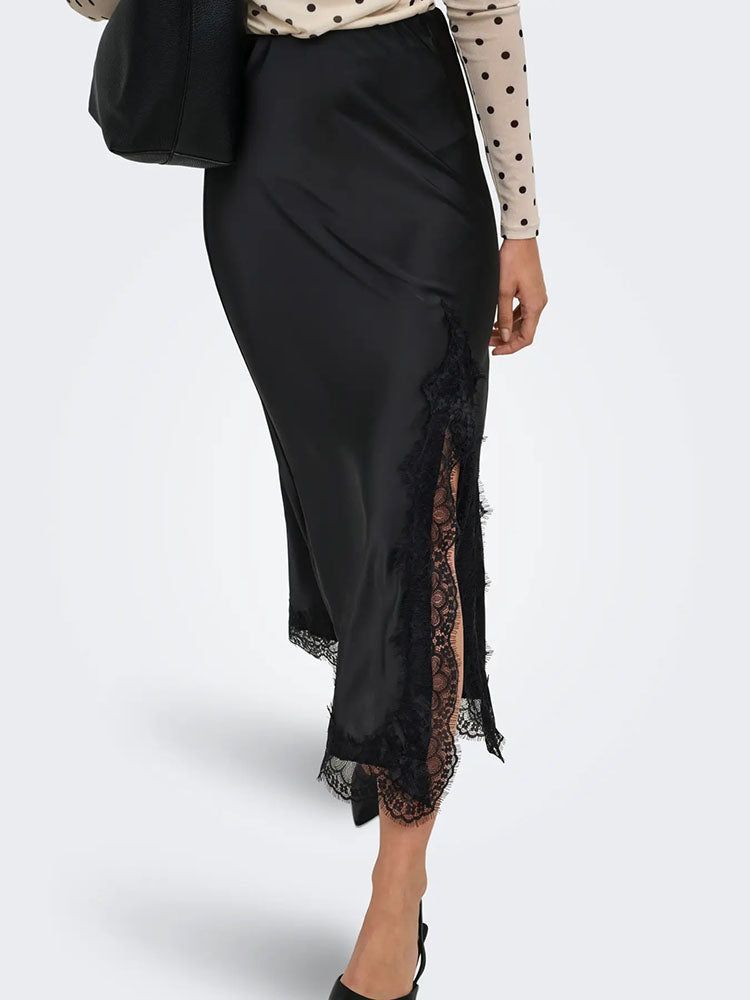 Onlmenus Long Lace Skirt-Black