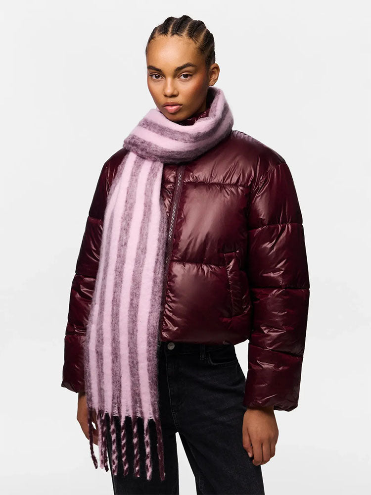 Pcbea Scarf-Pink/Wine Stripe
