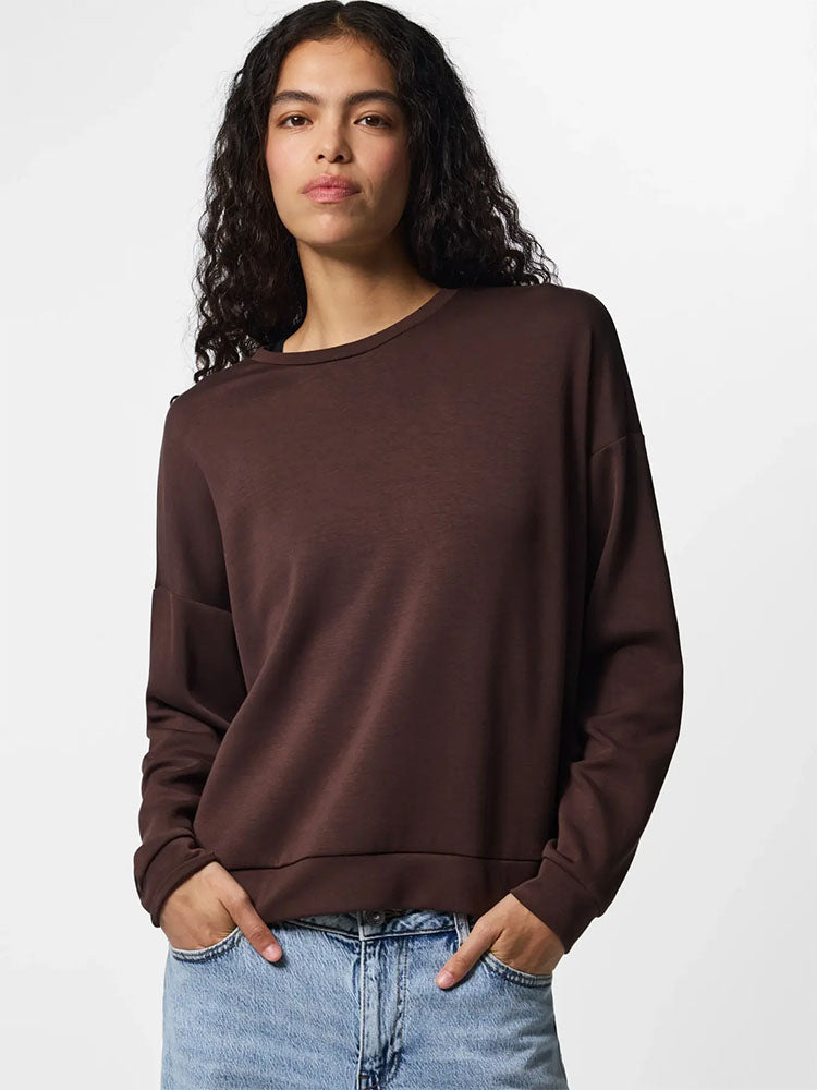 Pcmichelle Scuba Sweater-Hot Fudge